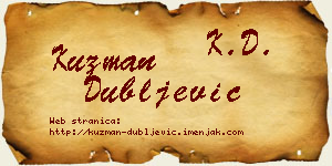 Kuzman Dubljević vizit kartica